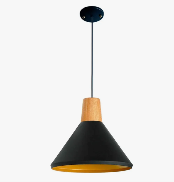 Lampara De Techo Isis Madera Atikus Luz